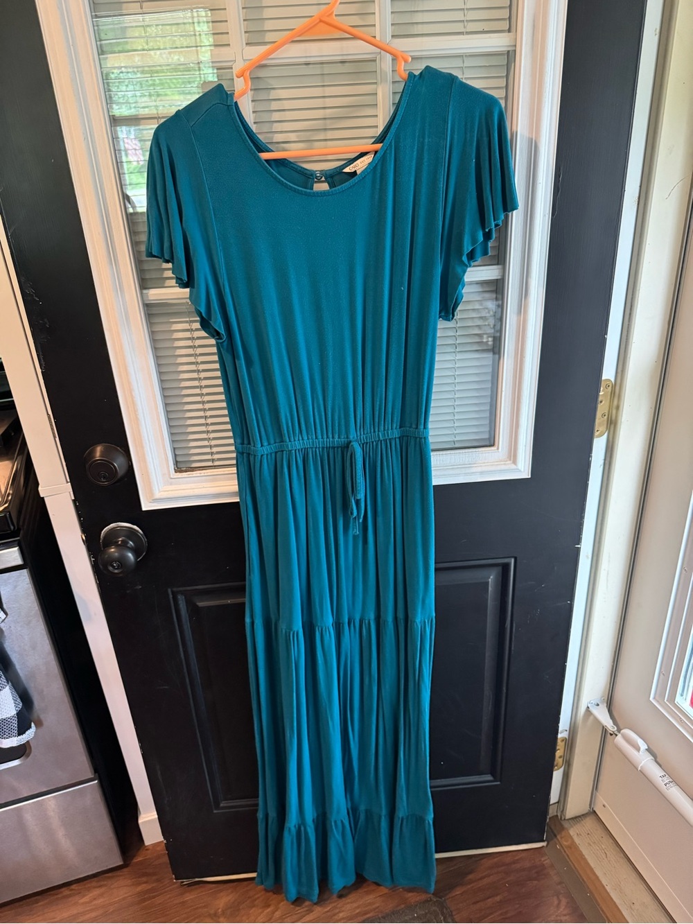 Teal Maxi Dress with Drawstring Waist